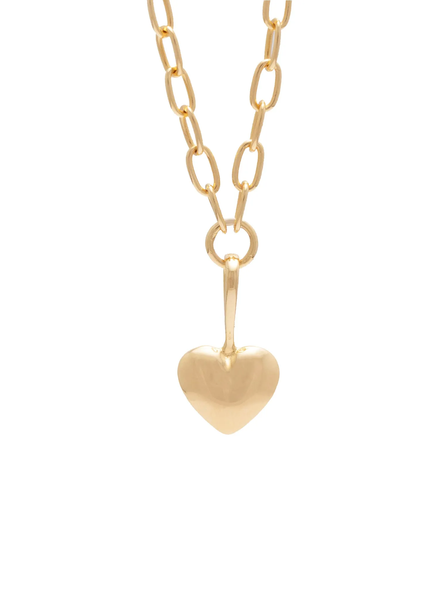 Puffy Heart Necklace Gold sold by Sarah Mulder Jewelry