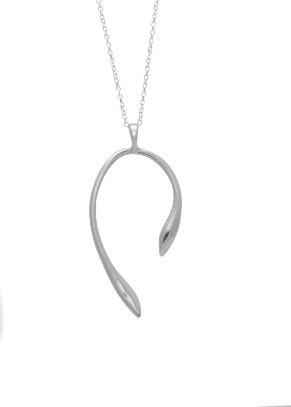 Aki Necklace Rhodium made by Sarah Mulder Jewelry