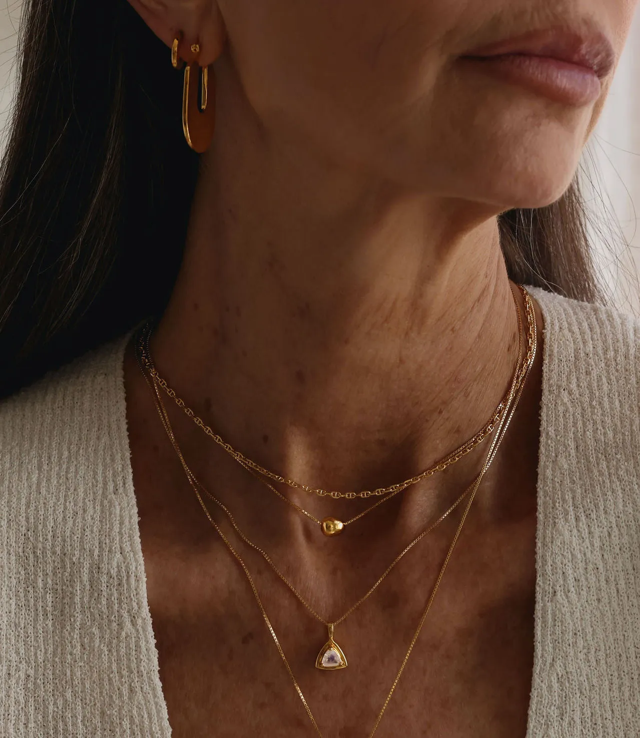 SAMPLE Trillion Necklace Gold sold by Sarah Mulder Jewelry product image thumbnail 4