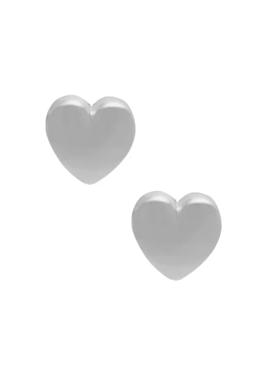 Little Puffed Heart Studs Rhodium sold by Sarah Mulder Jewelry