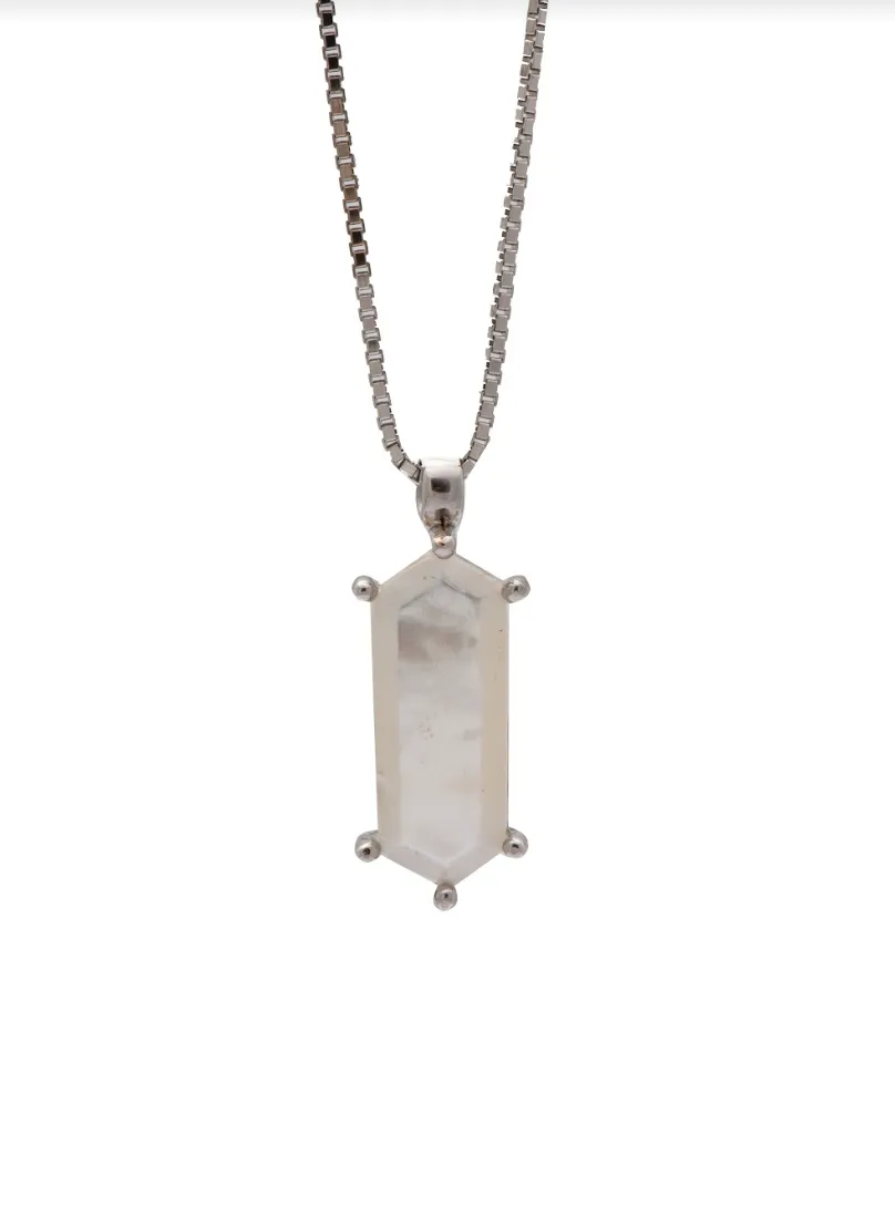 SAMPLE Lang Necklace Pearl Rhodium sold by Sarah Mulder Jewelry
