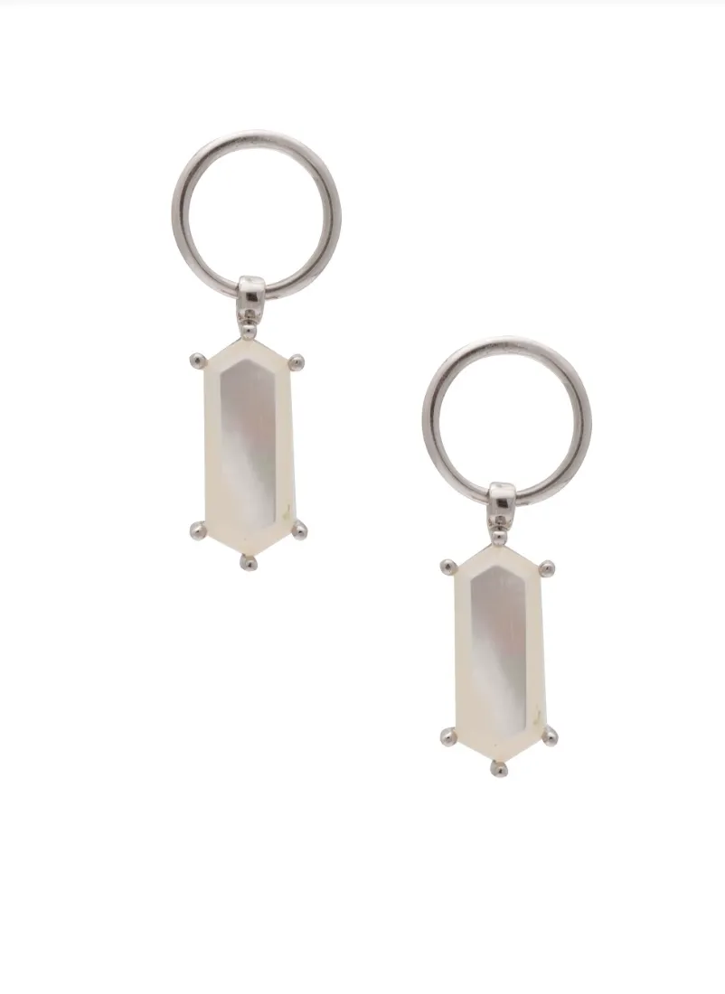 SAMPLE Lang Earrings Pearl Rhodium sold by Sarah Mulder Jewelry