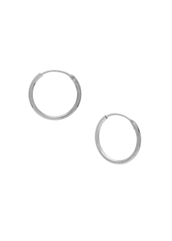 Endless Hoops 12mm Rhodium sold by Sarah Mulder Jewelry