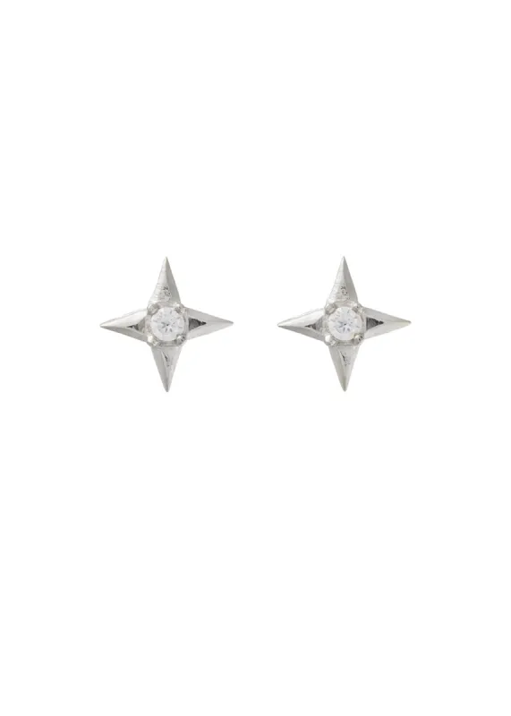Esti Studs Rhodium made by Sarah Mulder Jewelry