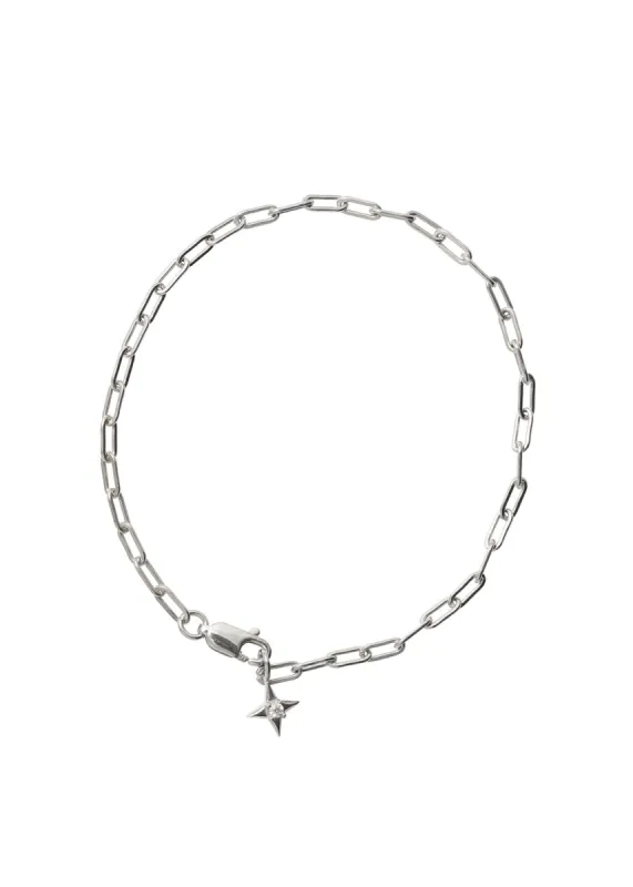 Paper Clip Chain Bracelet Rhodium sold by Sarah Mulder Jewelry