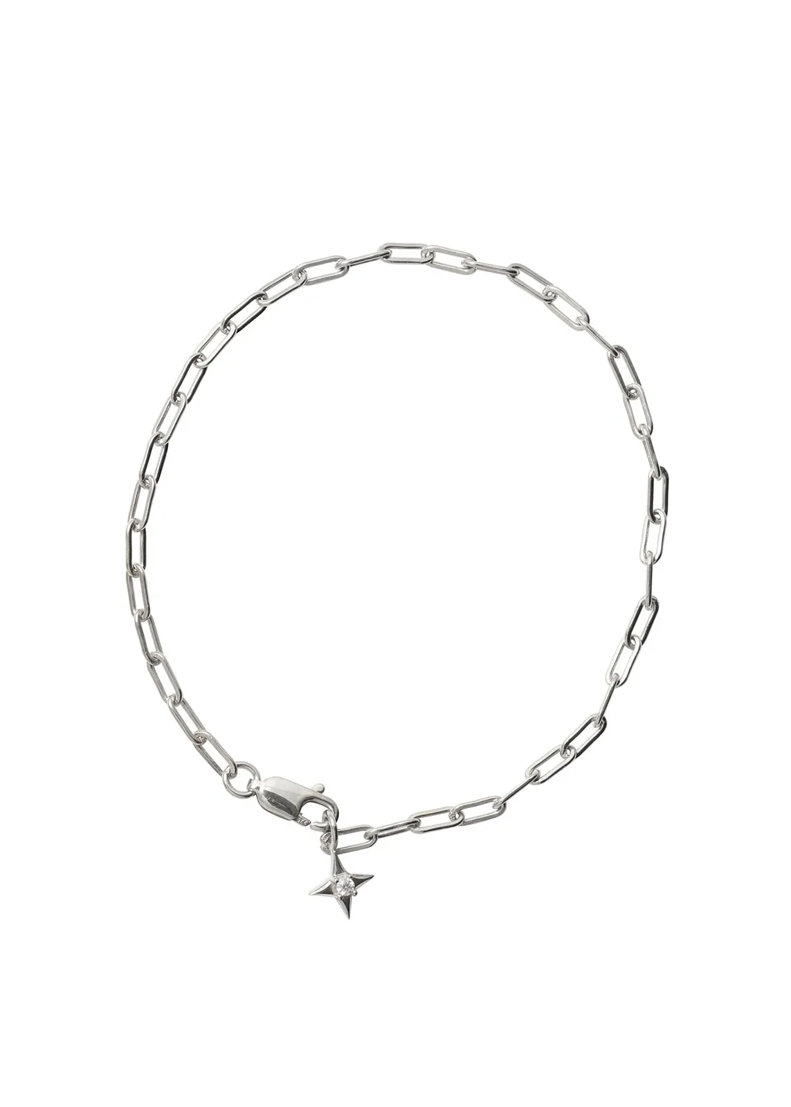 Paper Clip Chain Bracelet Rhodium sold by Sarah Mulder Jewelry