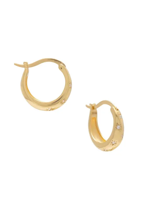Lucky Stars Hoops Gold sold by Sarah Mulder Jewelry