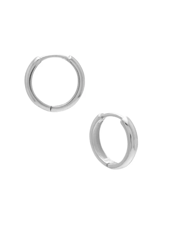 Everyday 15mm Click-In Hoops Rhodium sold by Sarah Mulder Jewelry