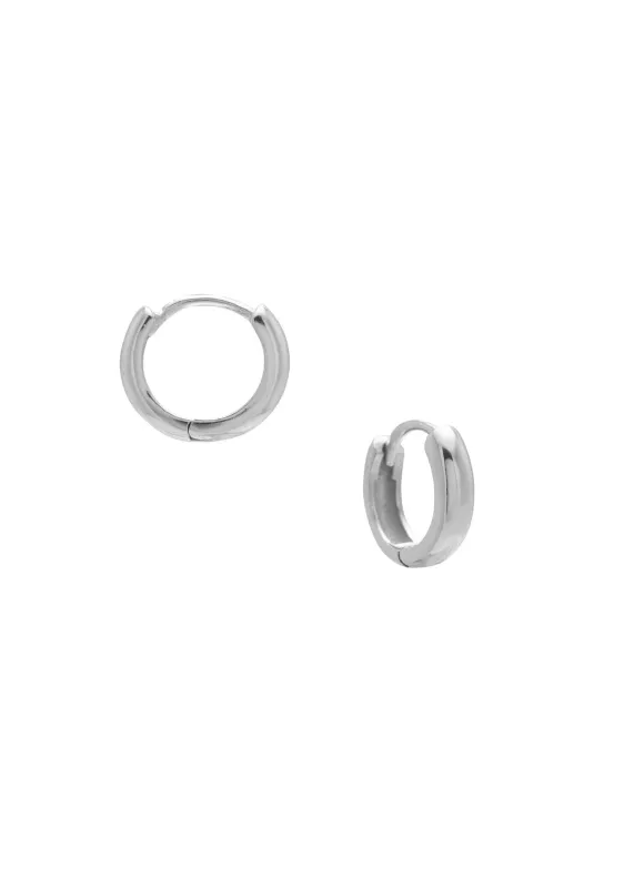Everyday 11mm Click-In Hoops Rhodium sold by Sarah Mulder Jewelry