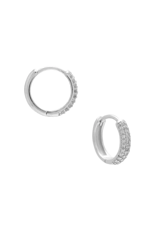 Queenie 14mm Click-In Hoops Rhodium sold by Sarah Mulder Jewelry