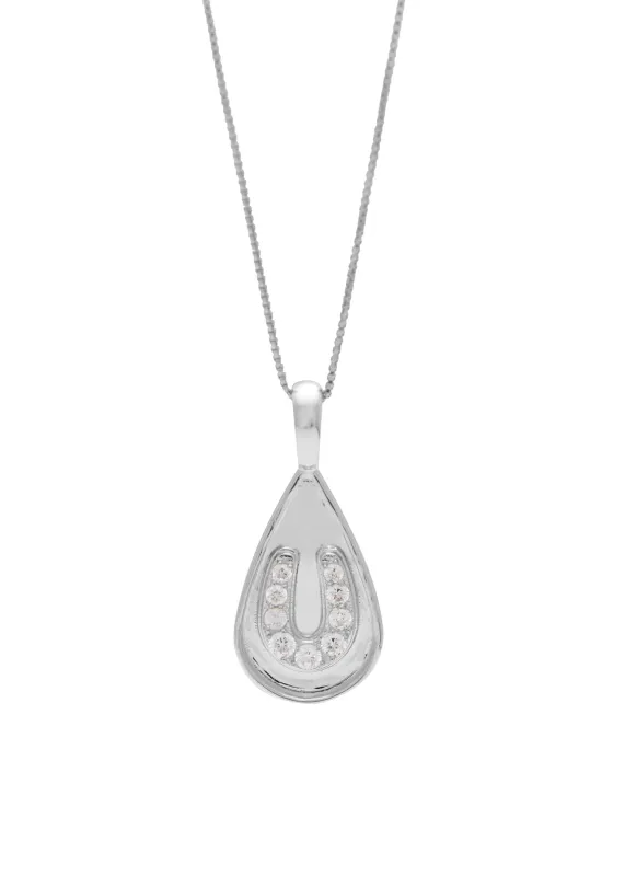 Horseshoe Necklace Rhodium sold by Sarah Mulder Jewelry