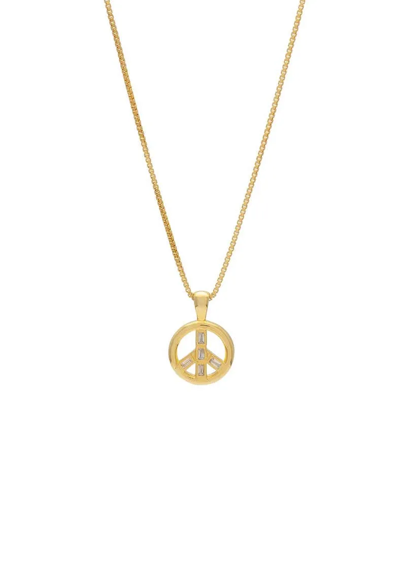 Peace Sign Necklace Gold sold by Sarah Mulder Jewelry