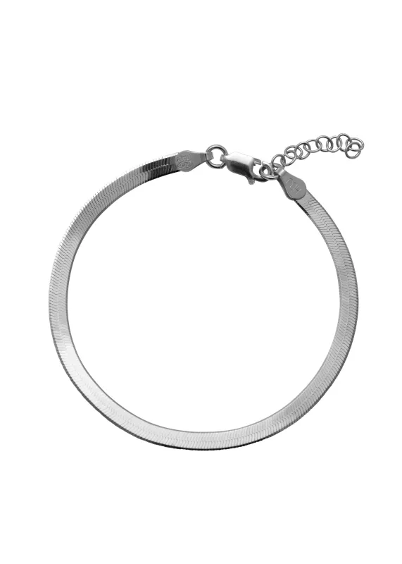 Harlow Herringbone Bracelet Silver sold by Sarah Mulder Jewelry