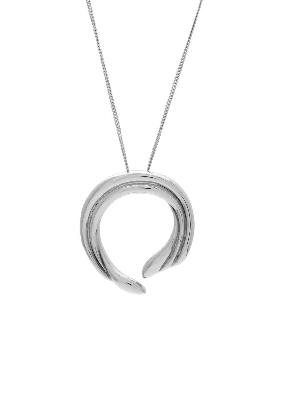 Hiatus Necklace Rhodium made by Sarah Mulder Jewelry