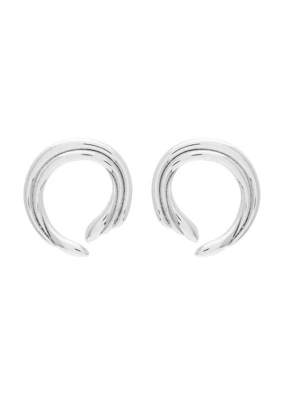 Hiatus Earrings Rhodium made by Sarah Mulder Jewelry