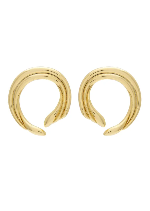 Hiatus Earrings Gold made by Sarah Mulder Jewelry