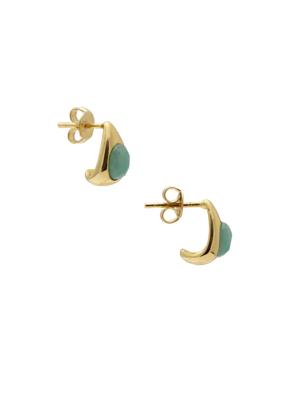 Mimi Studs Gold Amazonite made by Sarah Mulder Jewelry