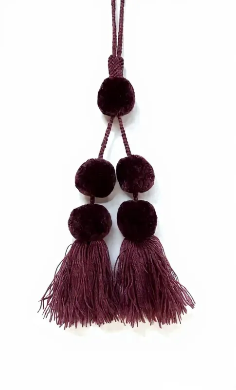 Garnet Pom Pom-Deep Plum made by Sarah Mulder Jewelry