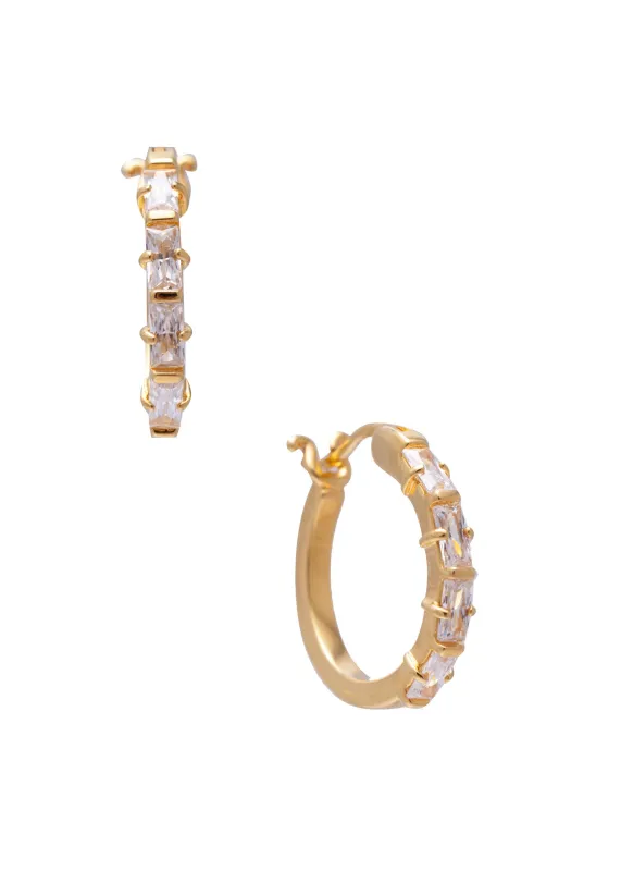 SAMPLE Kelly Hoops Clear Gold made by Sarah Mulder Jewelry