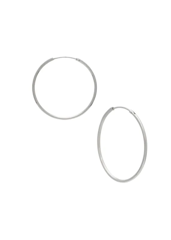 SAMPLE Endless Hoops 30mm Rhodium made by Sarah Mulder Jewelry