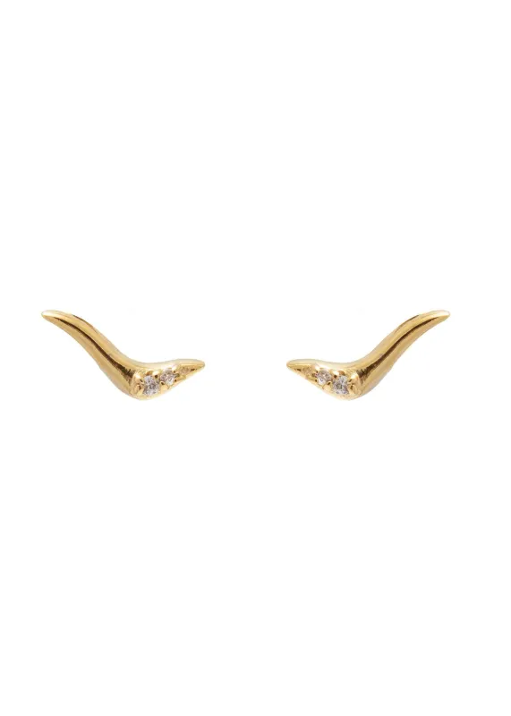 SAMPLE Little Wave Studs Gold made by Sarah Mulder Jewelry