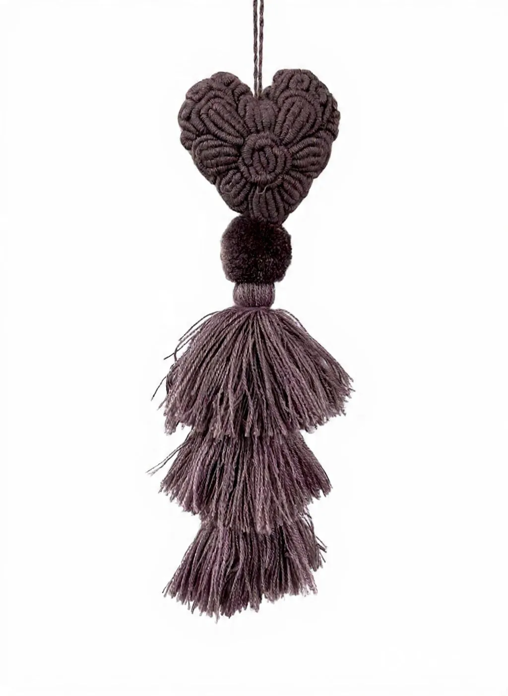 Heart Tassel Smokey Amethyst sold by Sarah Mulder Jewelry