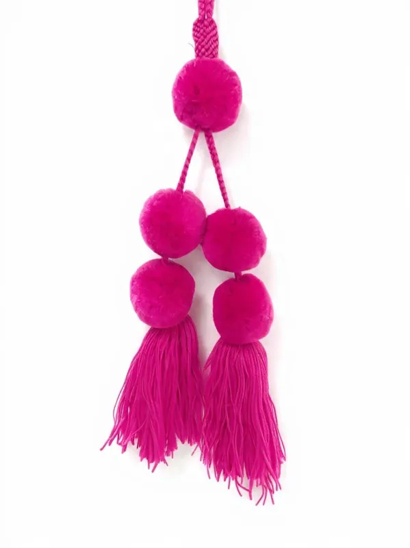 Pom Pom Electric Pink made by Sarah Mulder Jewelry
