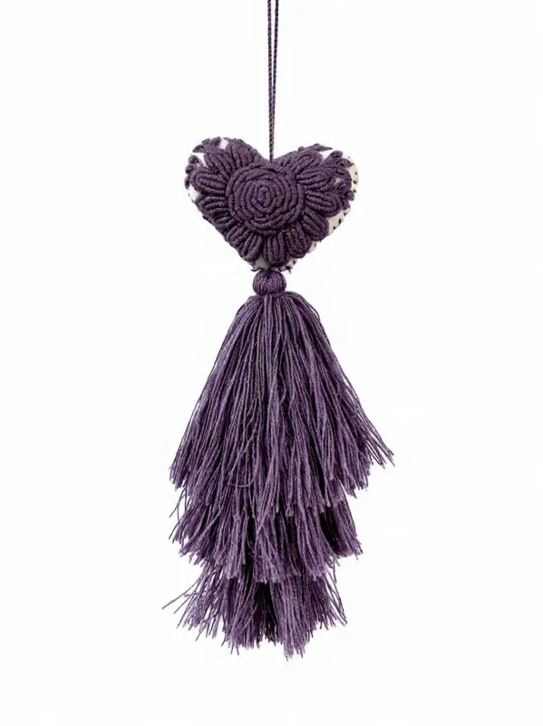 Heart Tassel Wisteria made by Sarah Mulder Jewelry