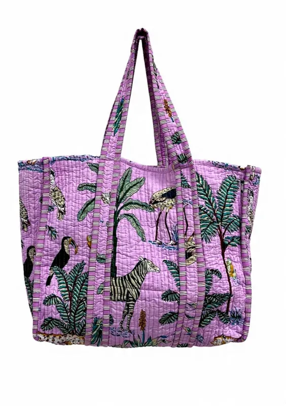 Violet Jungle Tote made by Sarah Mulder Jewelry