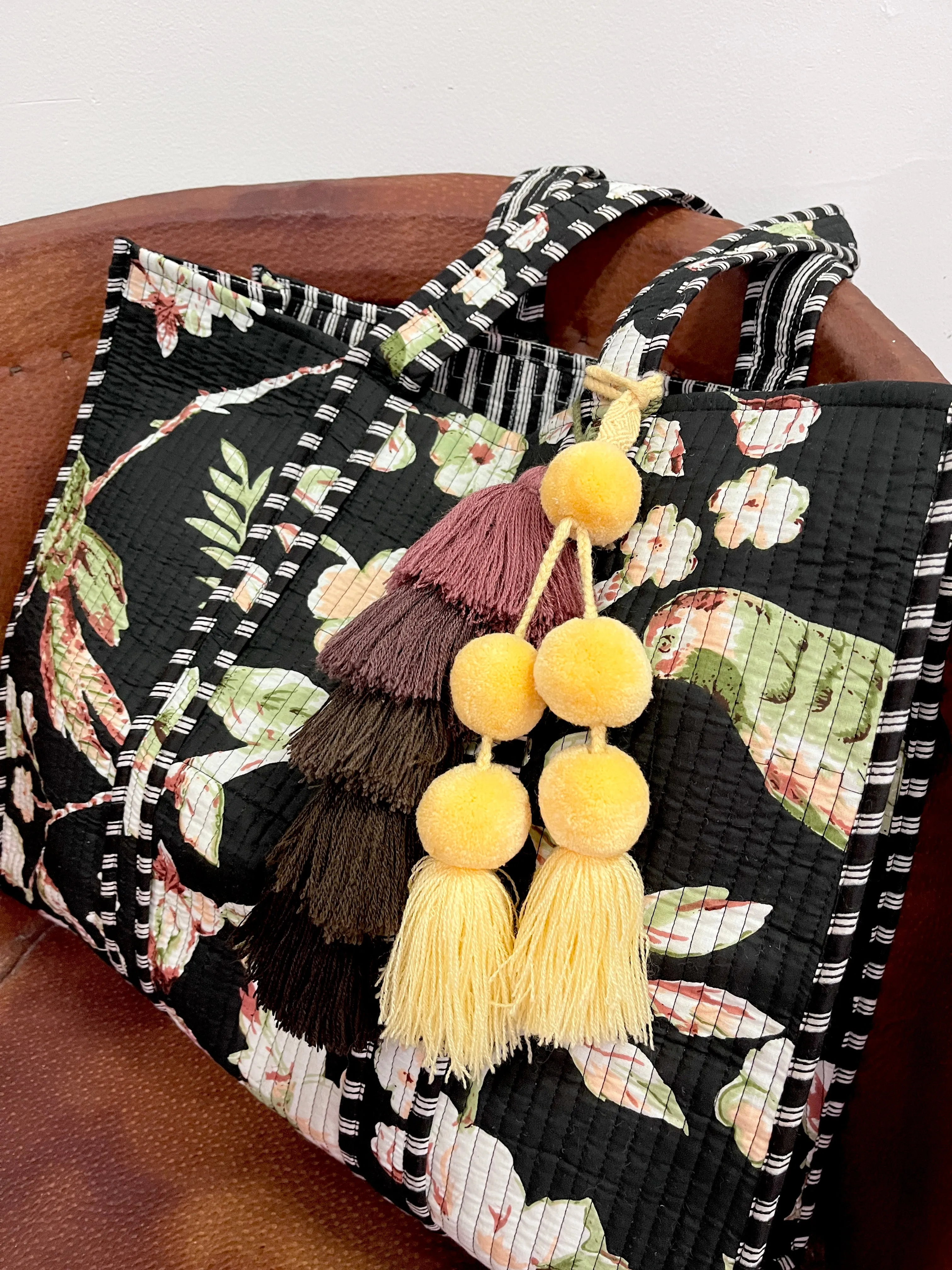 Black Floral Songbird Tote sold by Sarah Mulder Jewelry product image thumbnail 2