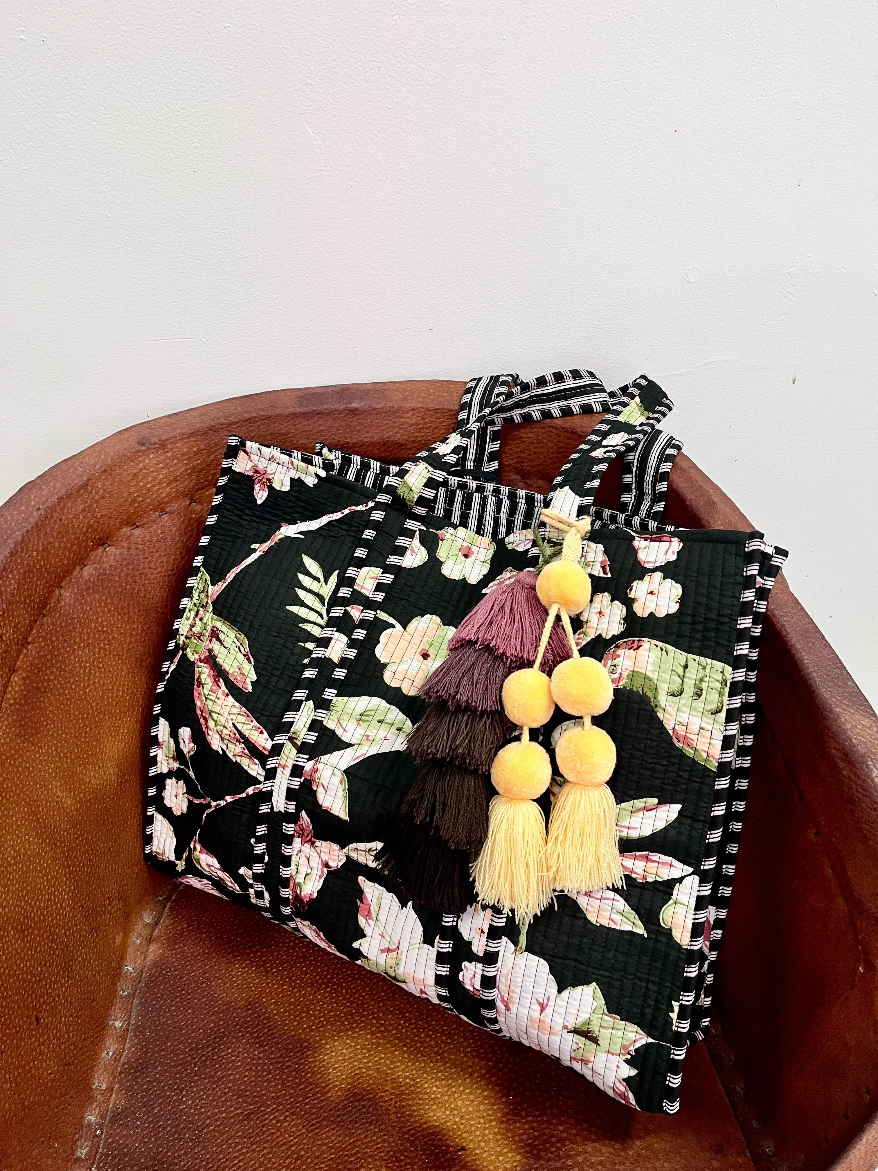 Black Floral Songbird Tote sold by Sarah Mulder Jewelry product image thumbnail 3