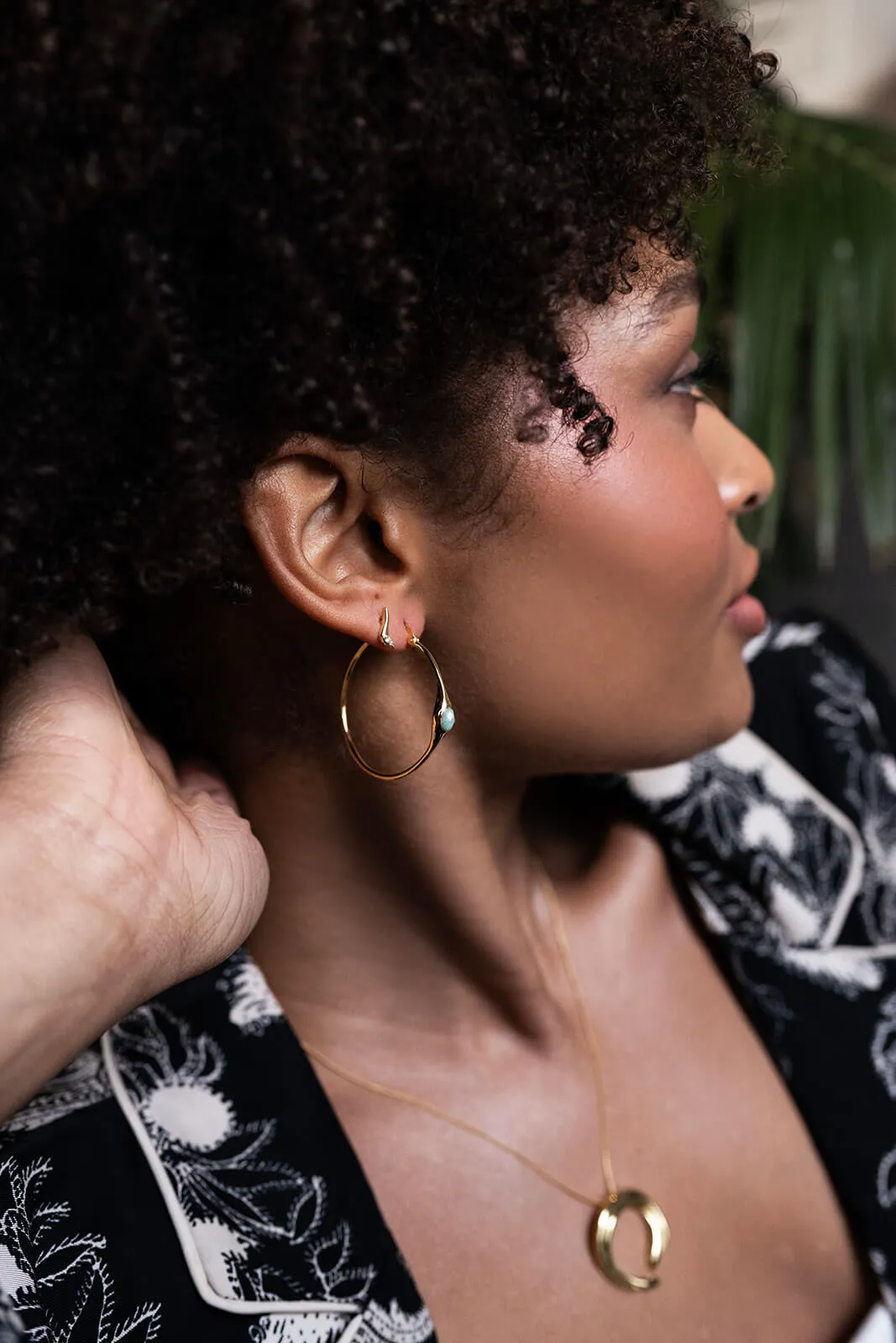 SALE Lenny 38mm Hoops Rhodium sold by Sarah Mulder Jewelry product image thumbnail 2