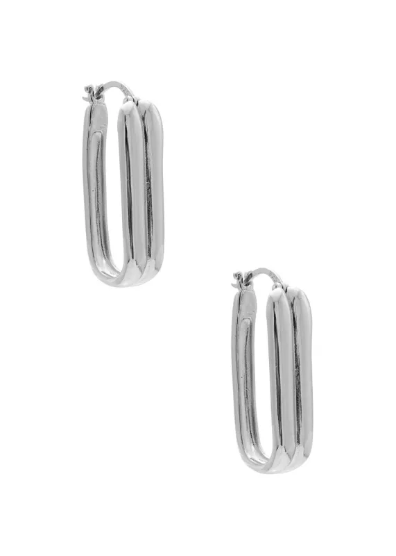 Ellis Hoops Rhodium made by Sarah Mulder Jewelry