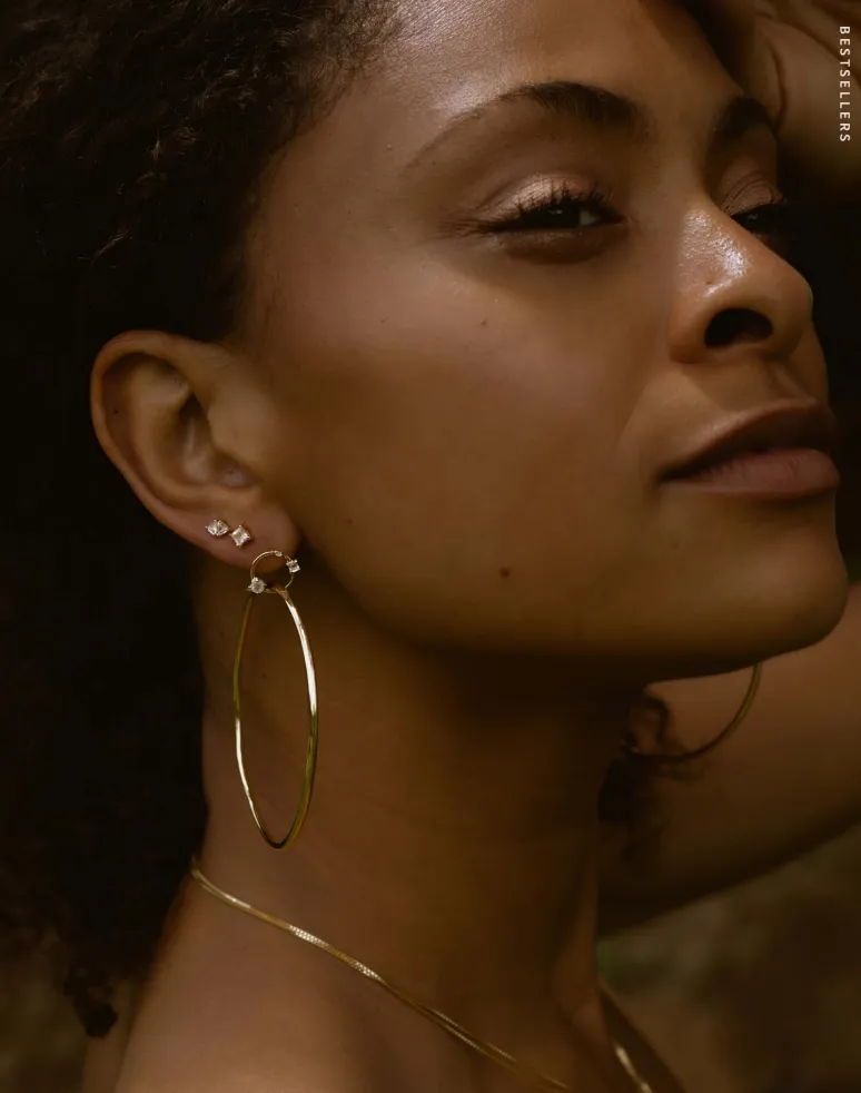 SAMPLE Miley Hoops Large Gold sold by Sarah Mulder Jewelry product image thumbnail 3