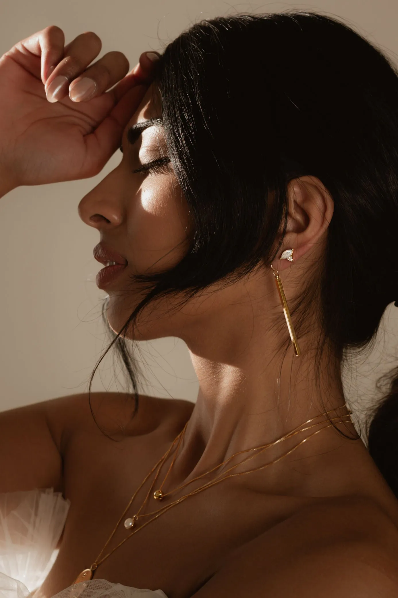 SAMPLE Leah Studs Gold sold by Sarah Mulder Jewelry product image thumbnail 2