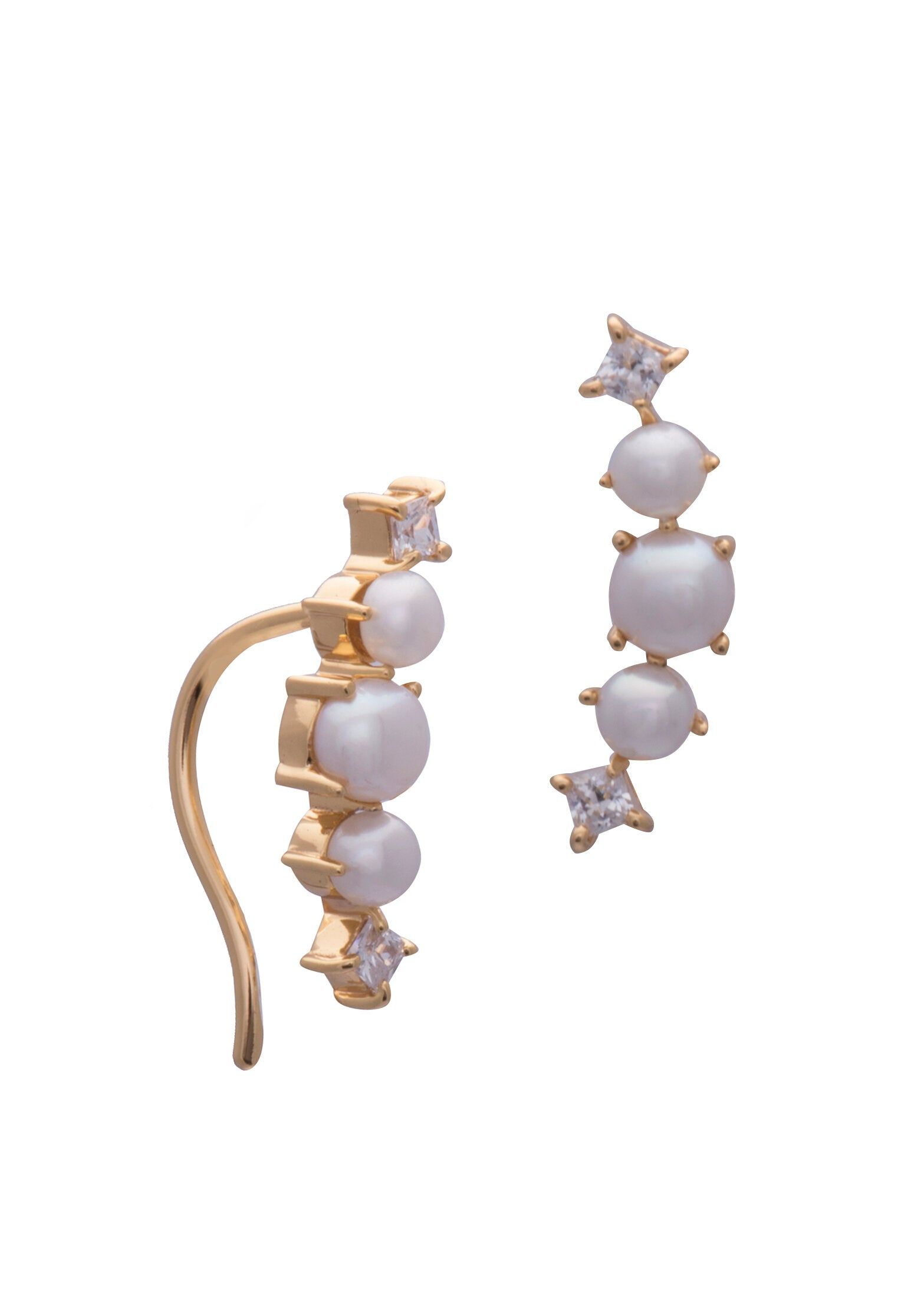 SAMPLE Valli Earrings Pearl Gold sold by Sarah Mulder Jewelry
