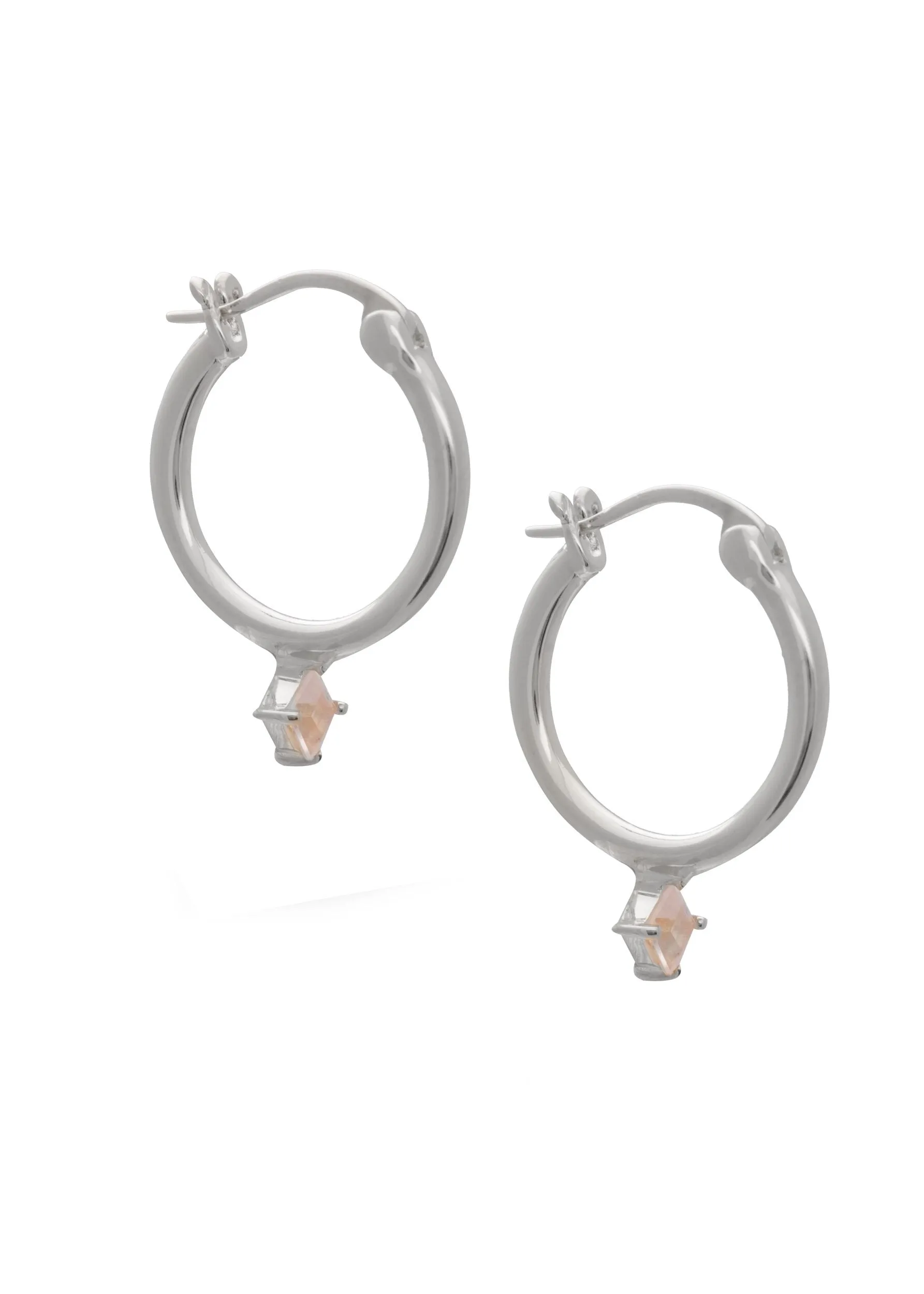 SAMPLE Mia Hoops Rhodium sold by Sarah Mulder Jewelry