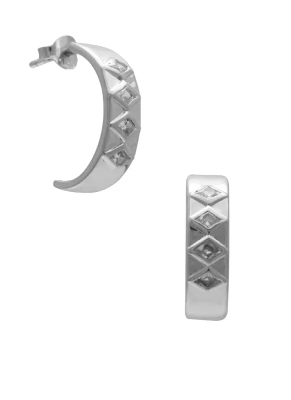 SAMPLE Monty Earrings Rhodium made by Sarah Mulder Jewelry