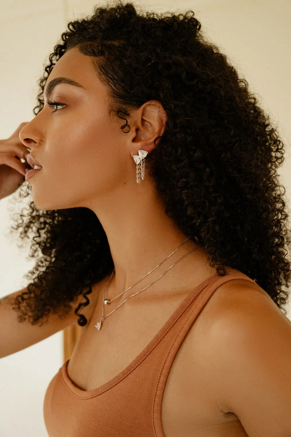 SAMPLE Trillion Earrings Rhodium sold by Sarah Mulder Jewelry product image thumbnail 3