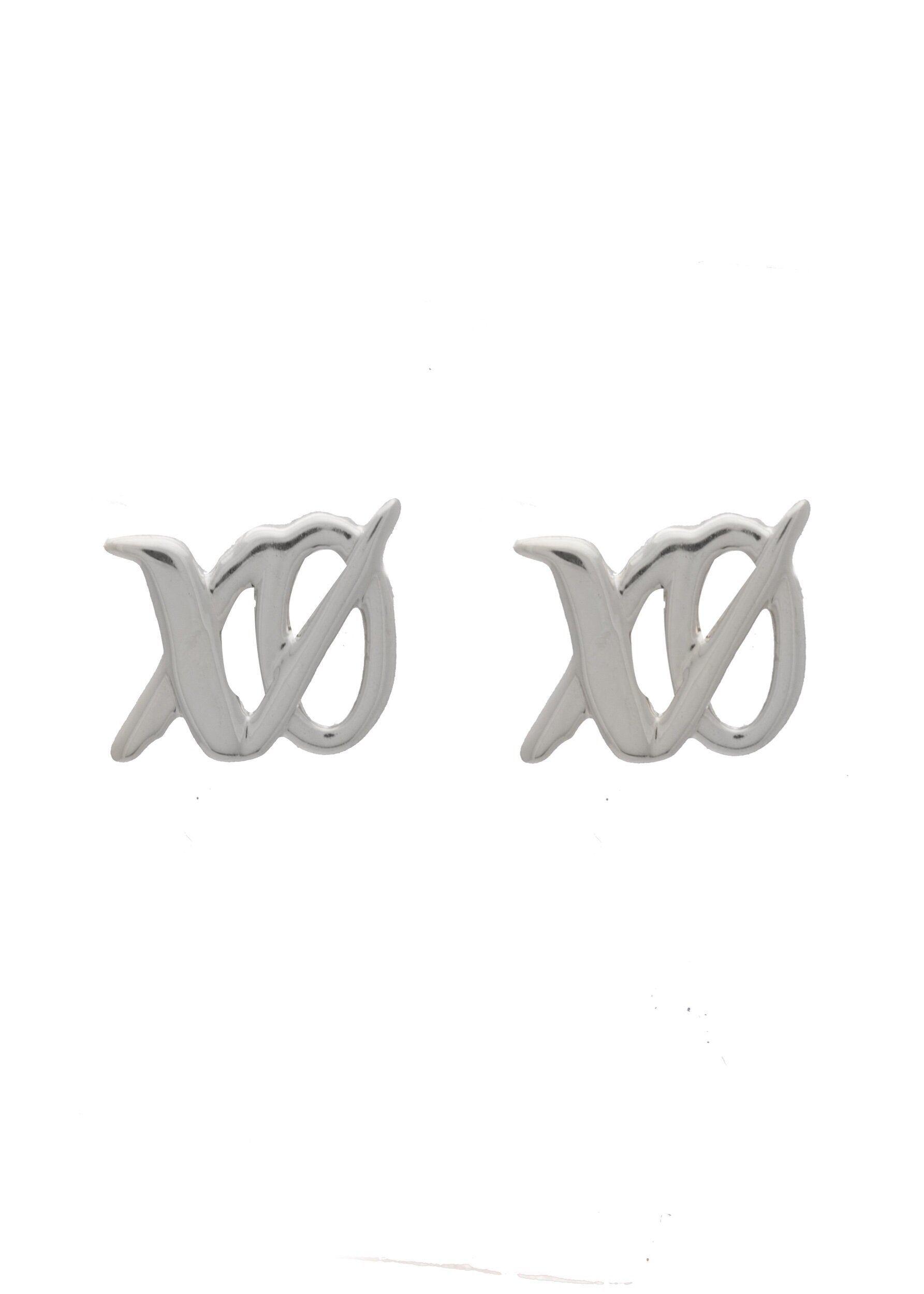 SAMPLE XO Studs Rhodium sold by Sarah Mulder Jewelry