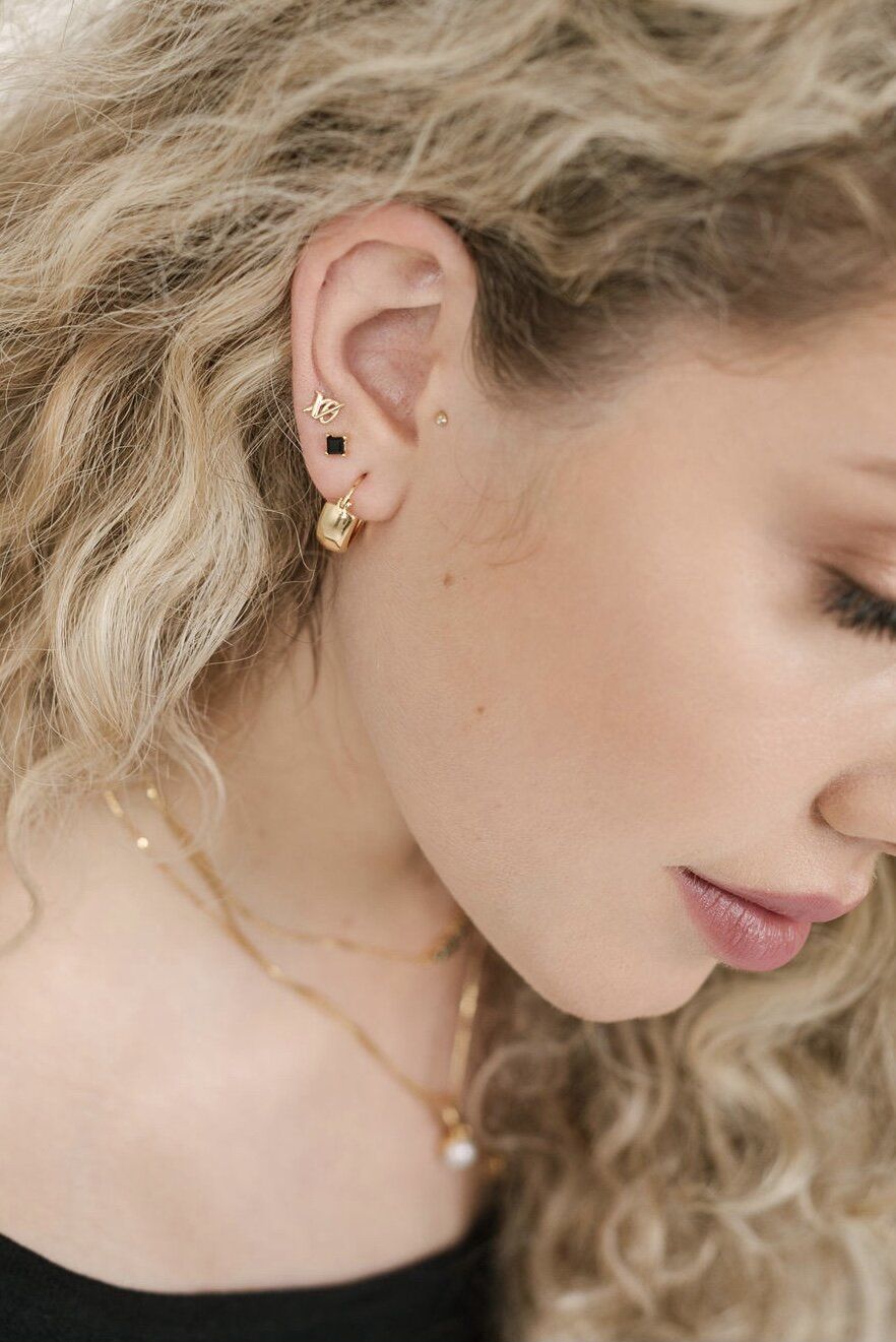 SAMPLE XO Studs Rhodium sold by Sarah Mulder Jewelry product image thumbnail 2