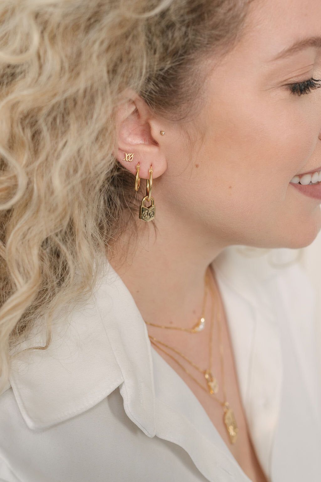 SAMPLE XO Studs Rhodium sold by Sarah Mulder Jewelry product image thumbnail 3