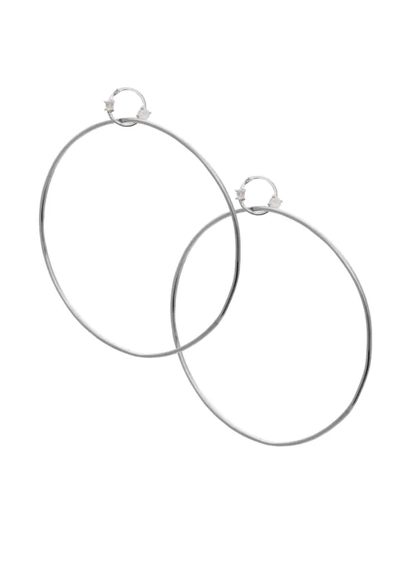 SAMPLE Miley Hoops Large Rhodium sold by Sarah Mulder Jewelry