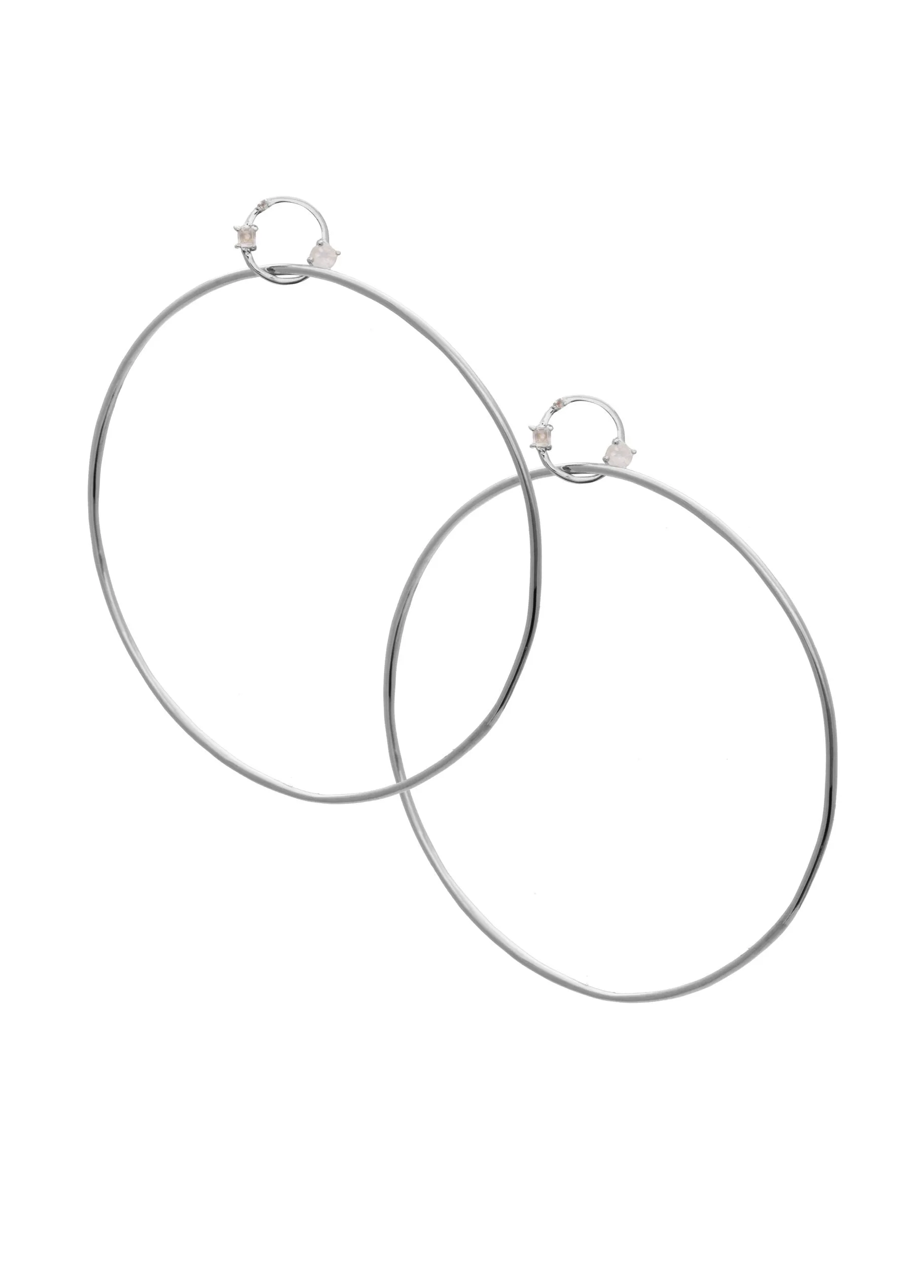 SAMPLE Miley Hoops Large Rhodium sold by Sarah Mulder Jewelry
