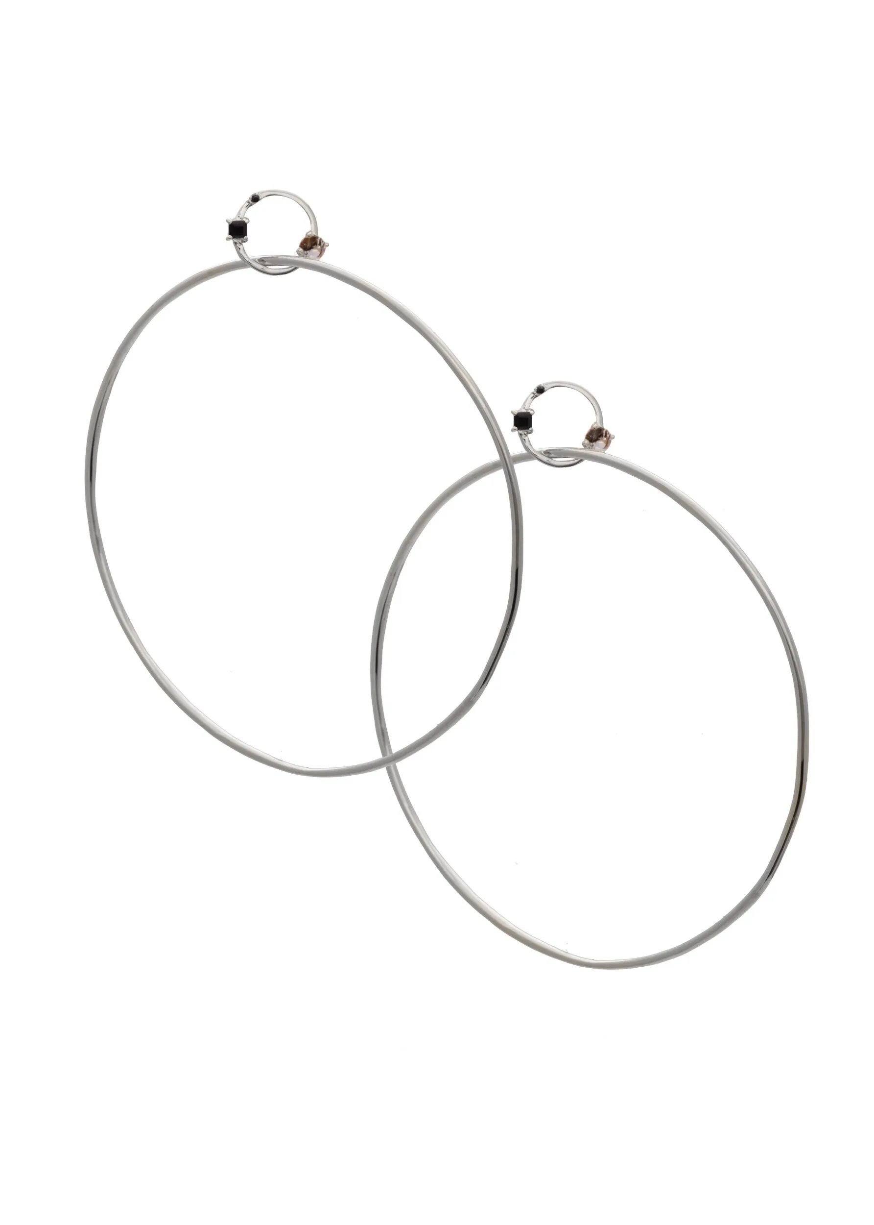 SAMPLE Miley Hoops Large Rhodium sold by Sarah Mulder Jewelry product image thumbnail 2
