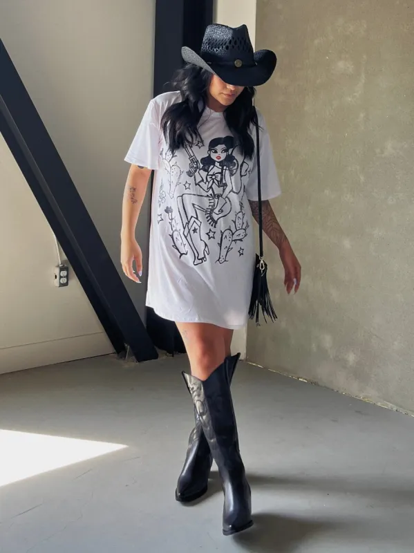 27 Cactus Cowgirl One Size T-Shirt Dress sold by 27 Boutique