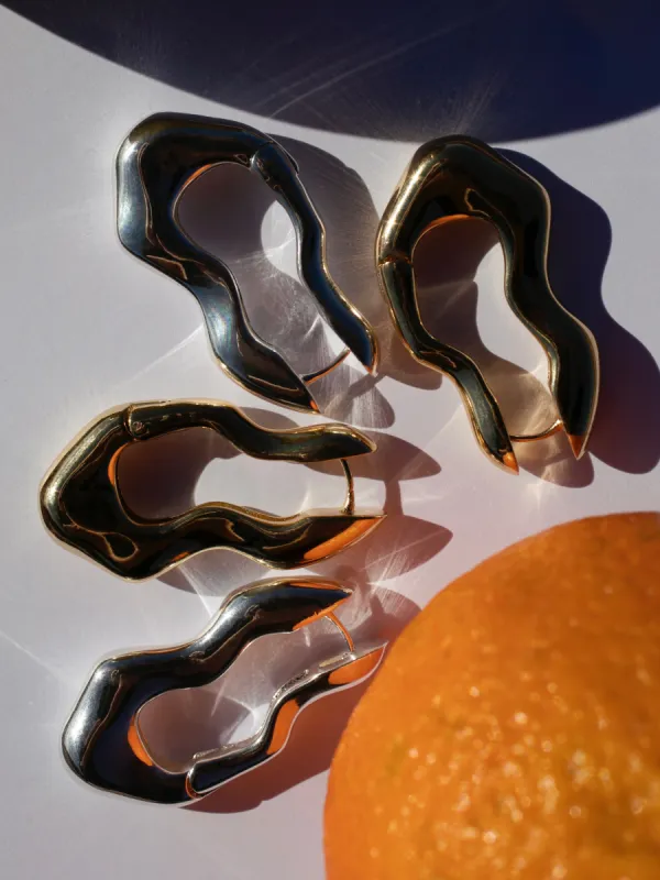 PILGRIM Wave Wavy Earrings made by Pilgrim