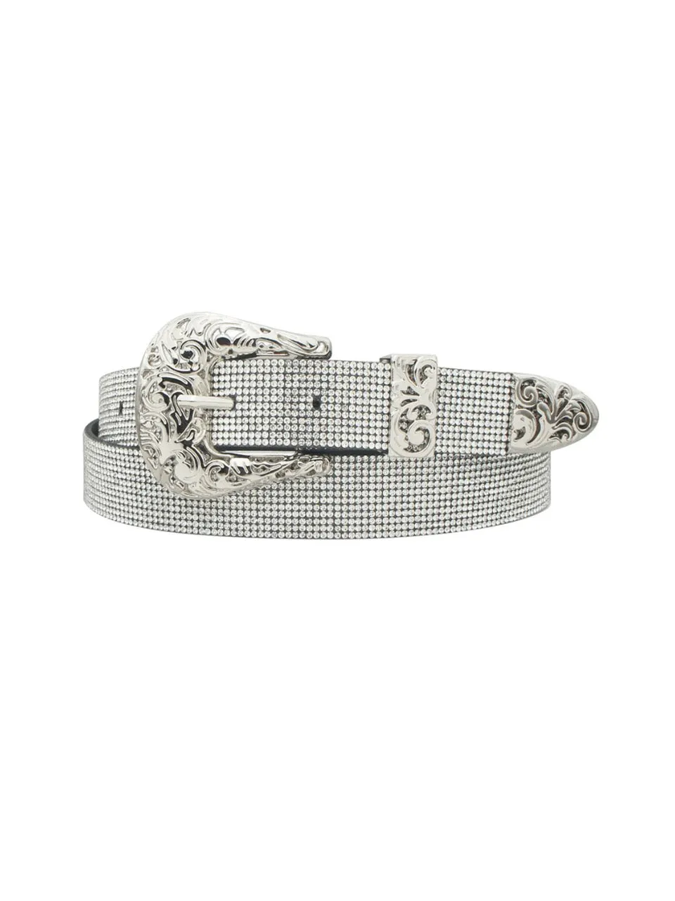 27 Western Embossed Buckle Rhinestone Belt sold by 27 Boutique