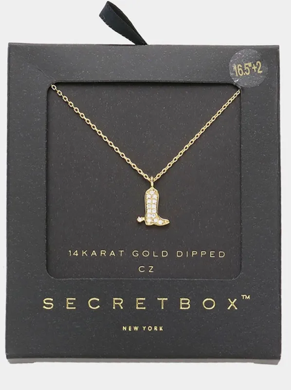 27 Diamond Cowboy Boot Necklace sold by 27 Boutique