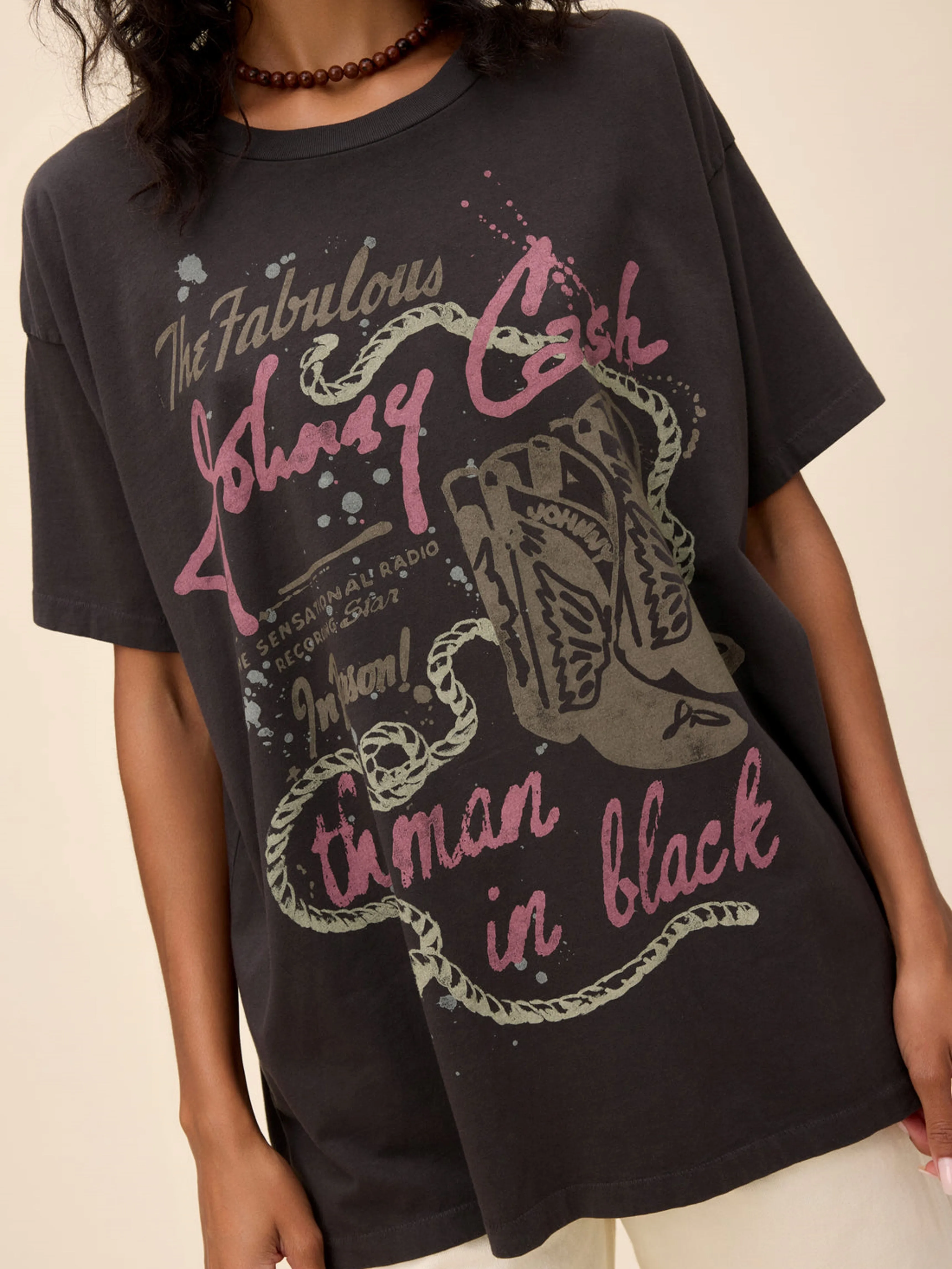 DAYDREAMER Johnny Cash Watercolor Merch Tee sold by 27 Boutique product image thumbnail 3